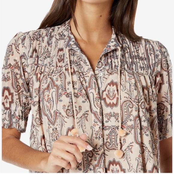 NWT Bishop + Young Sienna Blouse Size Small Bohemian Paisley Casual Indie - Picture 3 of 6